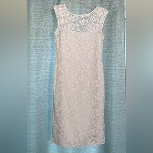 Calvin Klein White Floral Embroidered Sheath Dress, Size 6